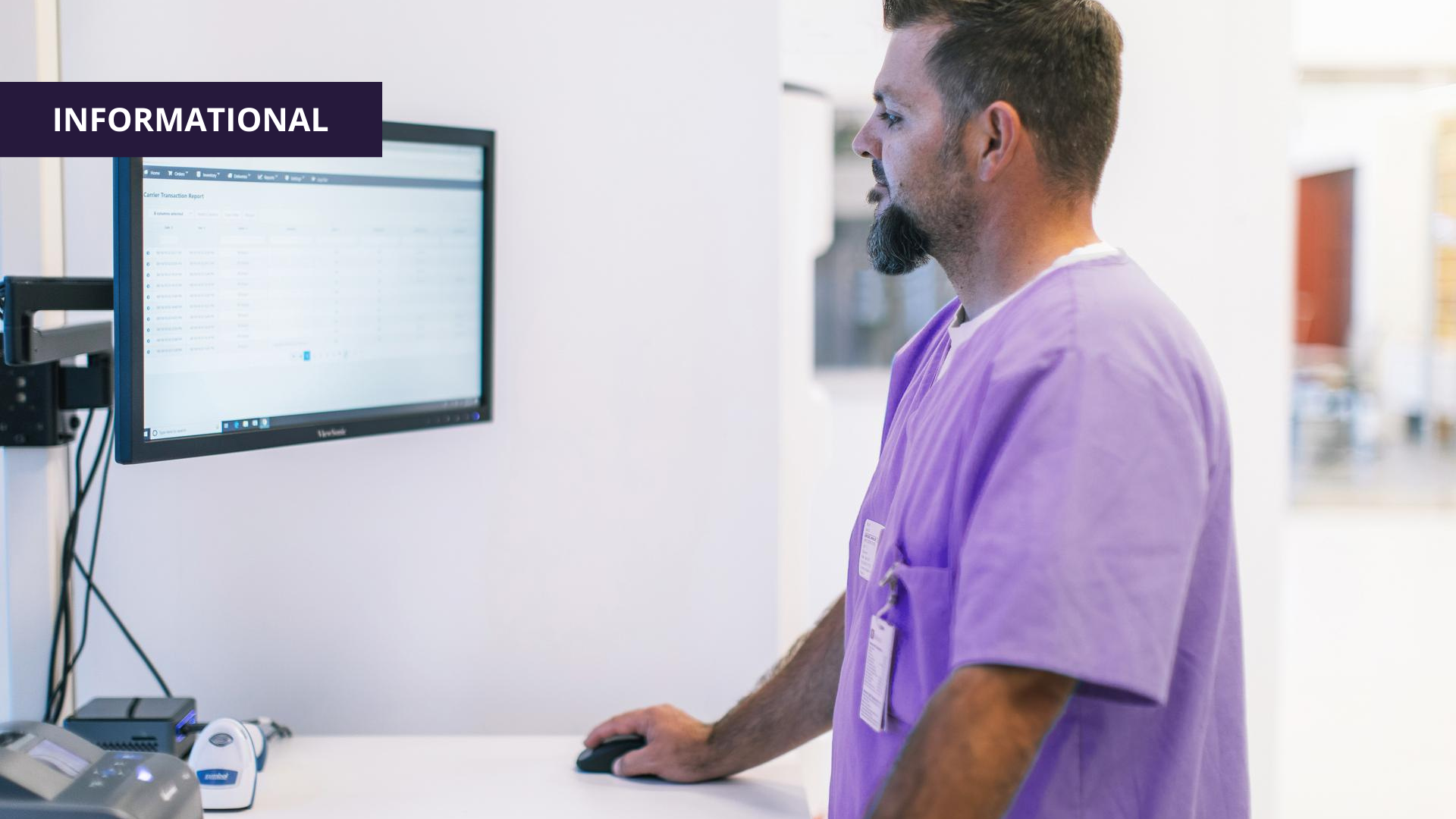 hospital staff using computer